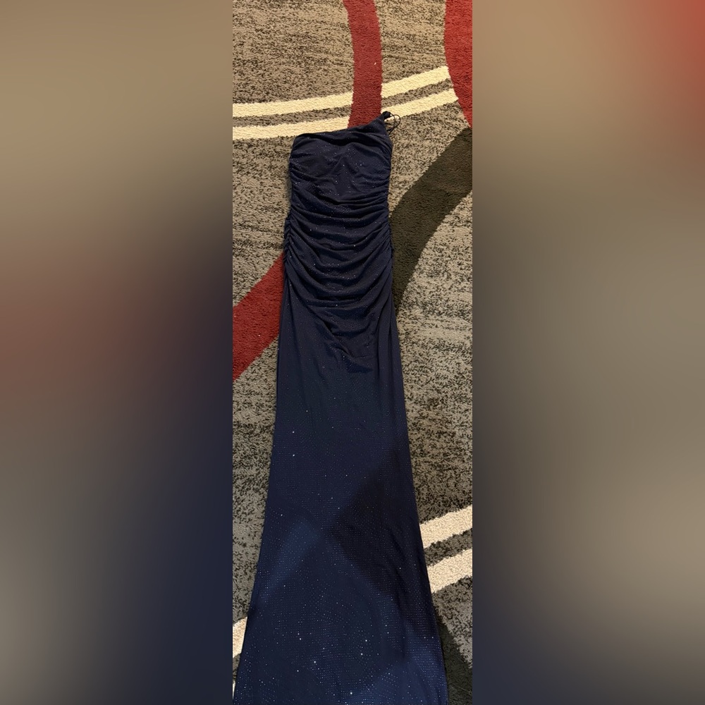 Windsor Deep Blue Dress with Ruching